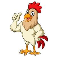 Cartoon rooster giving thumb up vector