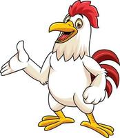 Cartoon rooster presenting vector