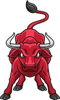 Cartoon charging bull mascot vector
