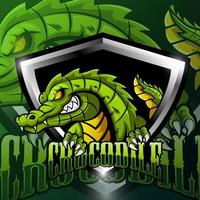 diseño de logotipo de mascota deportiva de cocodrilo vector