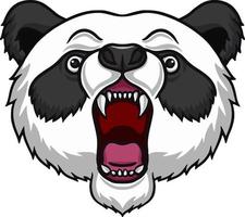 Cartoon angry panda head mascot vector