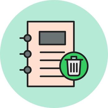 Notes Delete Vector Icon