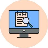 File Search Computer Vector Icon