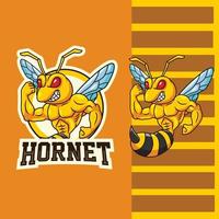 Cartoon strong hornet design template vector