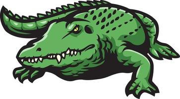 vector ilustración de dibujos animados de miedo cocodrilo mascota diseño