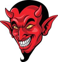 Cartoon red devil head mascot vector