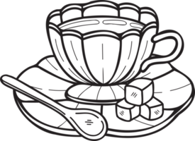 illustration de tasse de thé anglais dessiné à la main dans un style doodle png