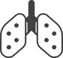 ilustración de pulmones y virus en estilo minimalista png