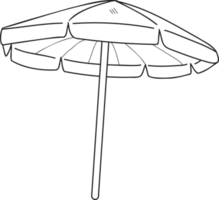 main tiré plage parapluie illustration dans griffonnage style png
