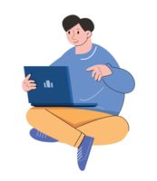 character people using laptop png