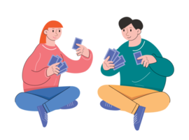 hobby character people playing cards png