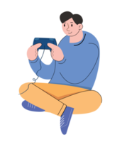 character people holding game console png