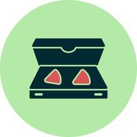 Pizza caja vector icono