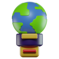 3D Illustration Lightbulb Earth Icon png