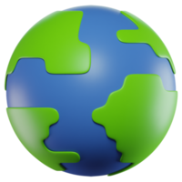 3d ilustração planeta terra ícone png