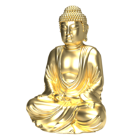 The gold buddha for religious concept 3d rendering png