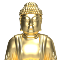 The gold buddha for religious concept 3d rendering png