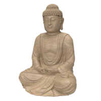 The wooden buddha for religious concept 3d rendering png
