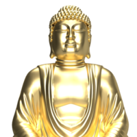 The gold buddha for religious concept 3d rendering png