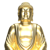 The gold buddha for religious concept 3d rendering png