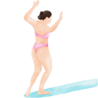 Surfer Girl Surfing Bikini illustration png