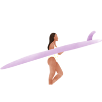 surfista menina surfar bikini ilustração png