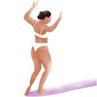 Surfer Girl Surfing Bikini illustration png