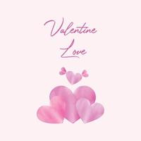 Watercolor Happy Valentine Day Love Template Design vector