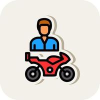 Motorcyclist Vector Icon Design