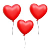 3d kärlek hjärta ballong, valentine 3d illustration png