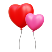 3d Love heart balloon, Valentine 3d Illustration png