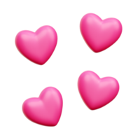 3d Hearts, Valentine 3d Illustration png