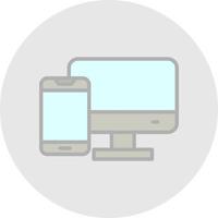 Computer To Mobile Vector Icon Design