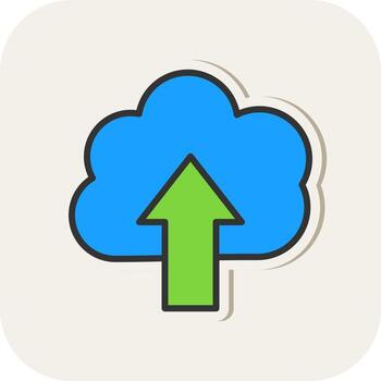 Cloud Uploding Vector Icon Design