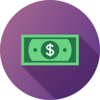 Dollar bill icon in flat design style. American currency signs illustration. png
