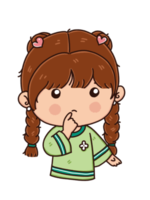 personaje de dibujos animados de niña linda png