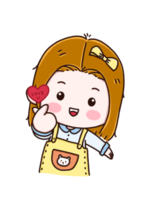 Cute girl cartoon character png