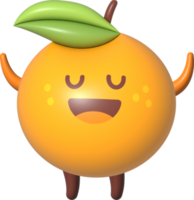 Orange 3D Cartoon Character png