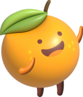 Orange 3D Cartoon Character png