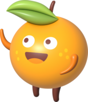 naranja 3d dibujos animados personaje png