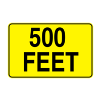 500 Füße Warnung Zeichen auf transparent Hintergrund png