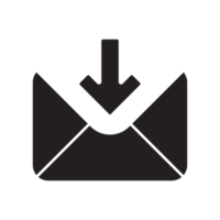 e-mail en mail icoon zwart png