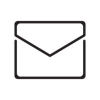 e-mail en mail icoon zwart png