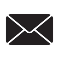 e-mail en mail icoon zwart png