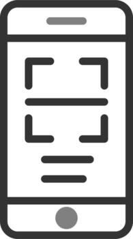 escaneo de icono de vector de código qr