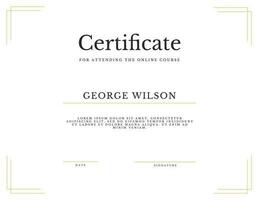 Simple White & Gold Certificate Template