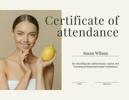 Beauty certificate template