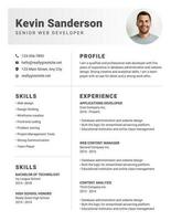 Simple Standard Web Developer Resume Template (Editable)