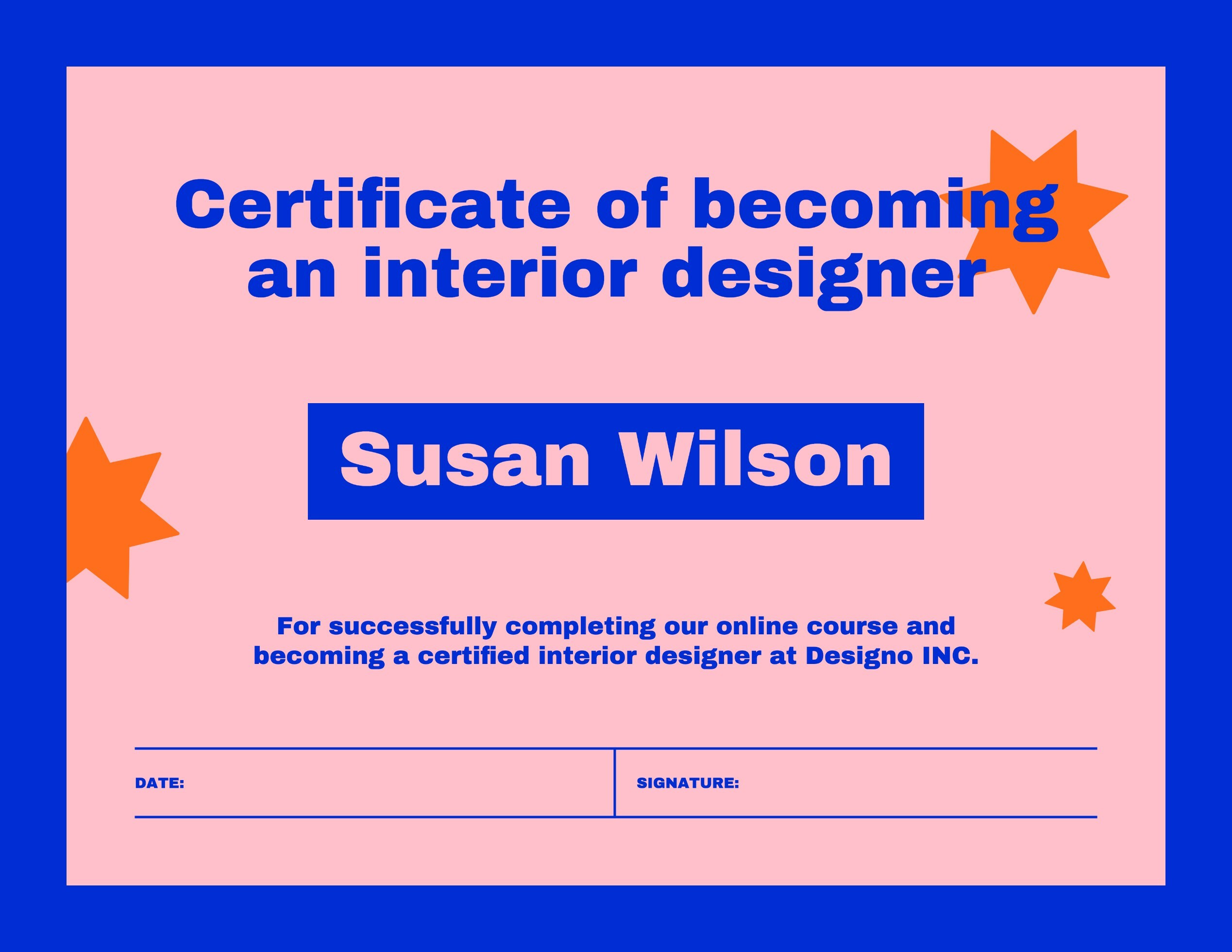 Designer certificate