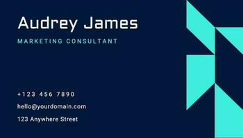 Blue Modern Marketing Consultant Business Card template